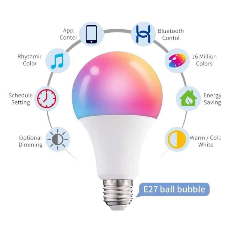 GENERICO - Bombillo Led Bluetooth Controla La Luz Desde Tu Celular