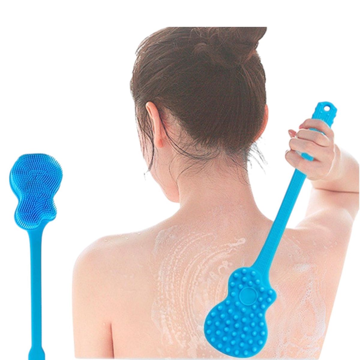 GENERICO - Cepillo De Baño Exfoliante Espalda Silicona Con Mango Largo