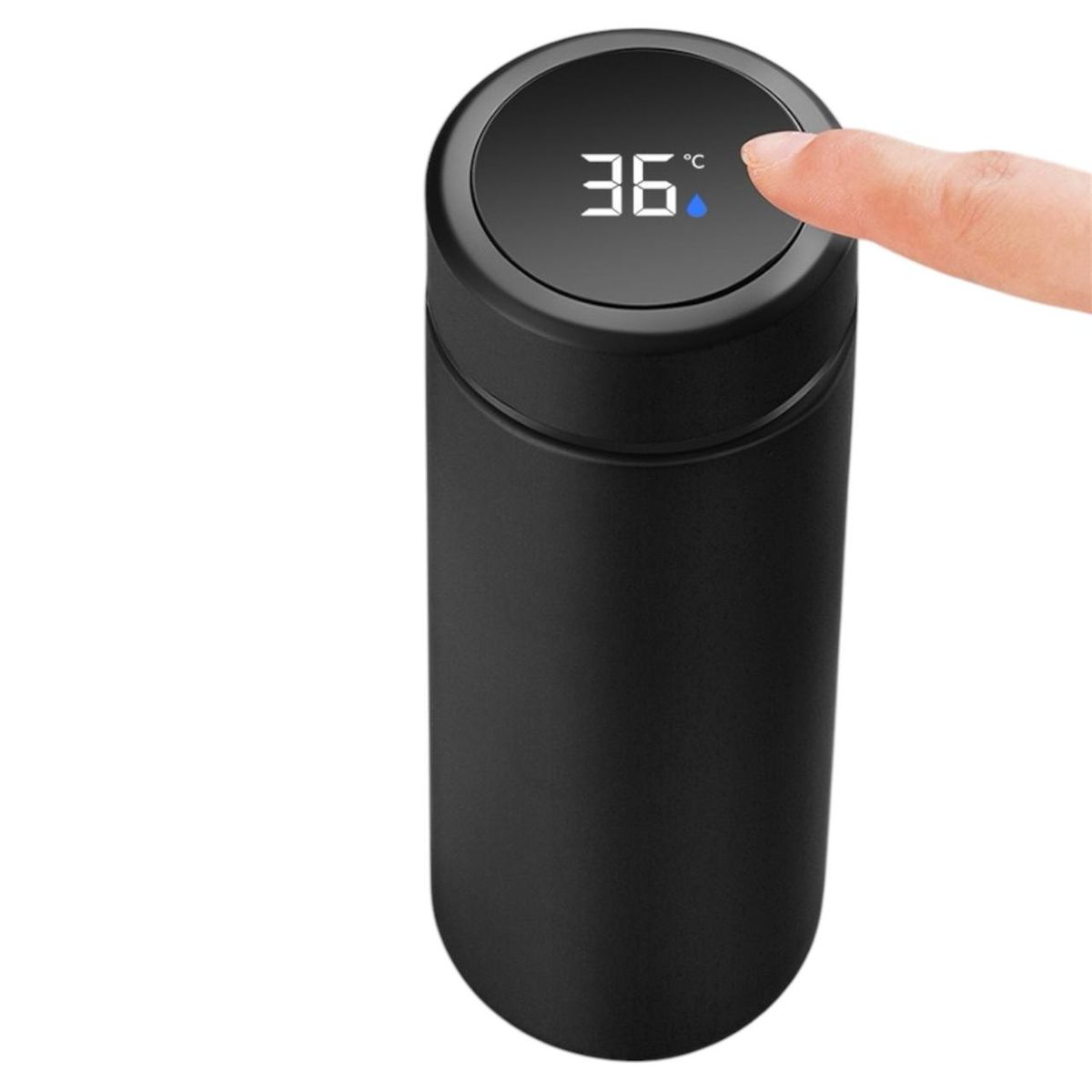 MULTIPLACE COLOMBIA - Termo bebidas calientes y frías digital 500 ml acero inoxidable Negro-