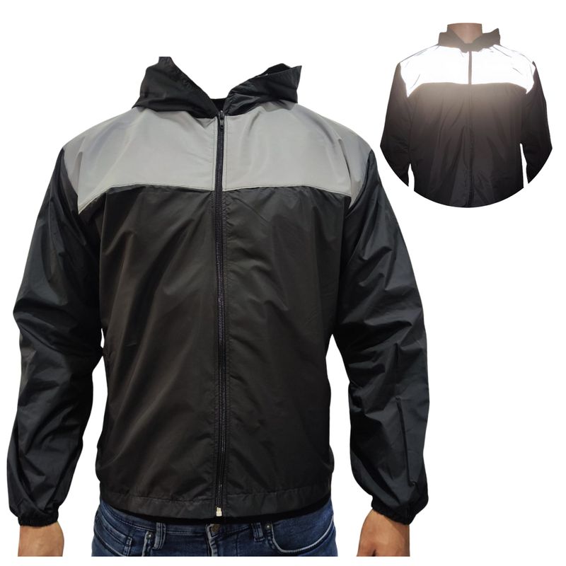 SPORT - Chaqueta Cortavientos Reflectiva Combinada para Deportes Moto y Ciclismo