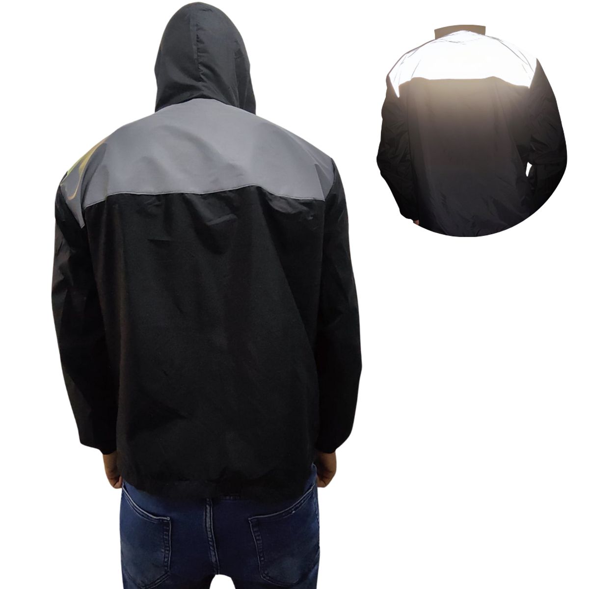 SPORT - Chaqueta Cortavientos Reflectiva Combinada Deportes Moto y Ciclismo