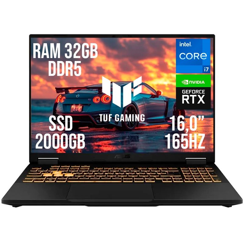 ASUS - PORTATIL ASUS TUF F16 INTEL CORE I7 14650HX RTX 5060 RAM 32GB SSD 2TB 16.0"