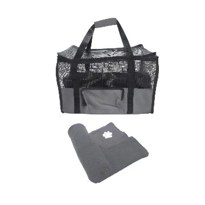HALLY PET - Maletin Cargador Cabina + Cobija Grande Gris