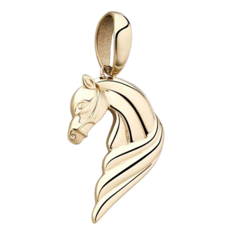GLEAM GOLD - Dije Unisex Caballo en Oro Laminado 18 Kilates