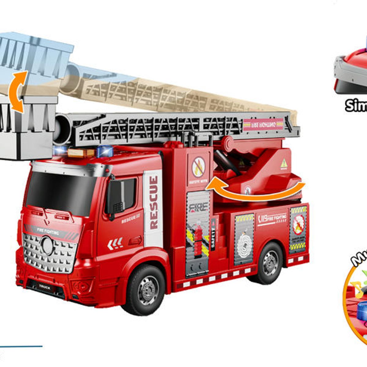OX TOYS - CARRO BOMBERO A FRICCION ESCALA 124 OW25234