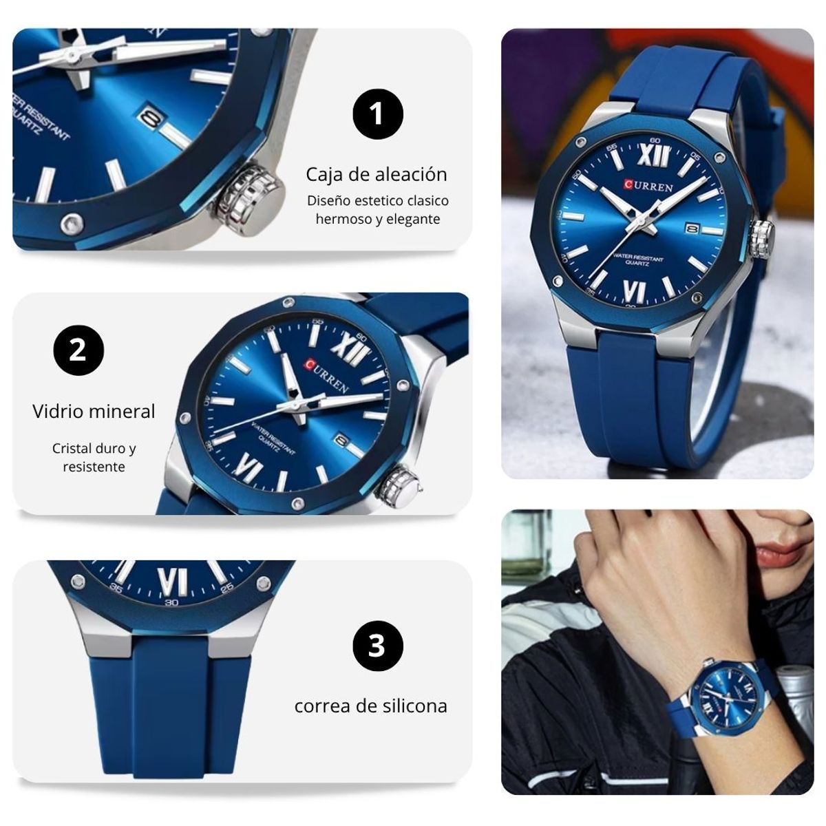 CURREN - Reloj CURREN 8465 Elegante Para Hombre - Azul