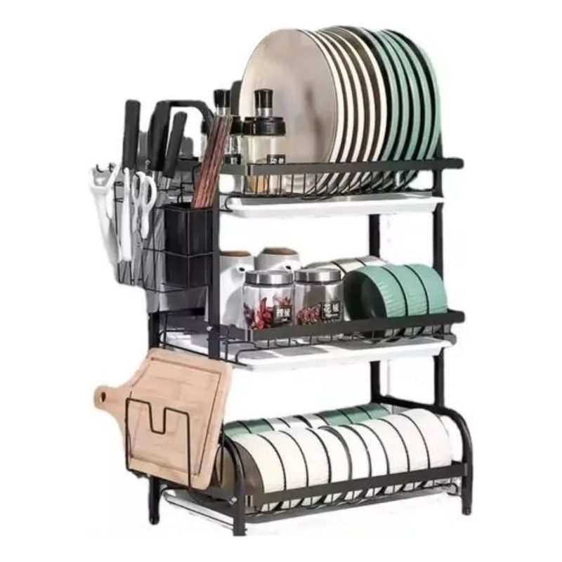 GENERICO - Escurridor De Platos 3 Niveles Graduable Organizador