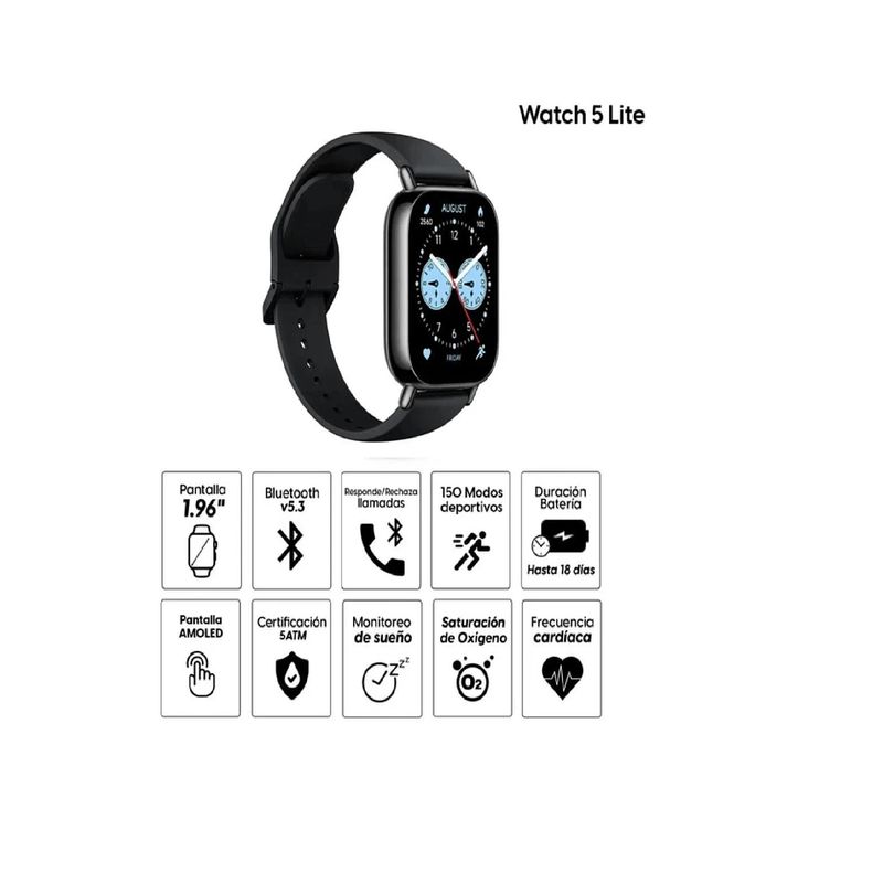 XIAOMI - RELOJ INTELIGENTE REDMI WATCH 5 LITE NEGRO