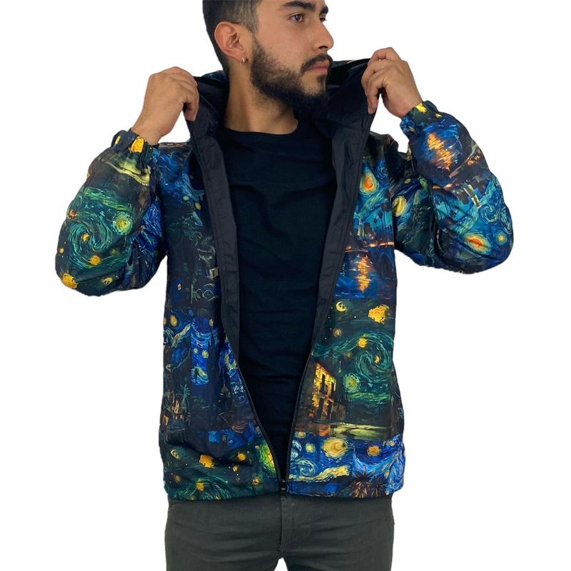 GENERICO - Chaqueta Doble Face Van Gogh Impermeable Diseño Exclusivo