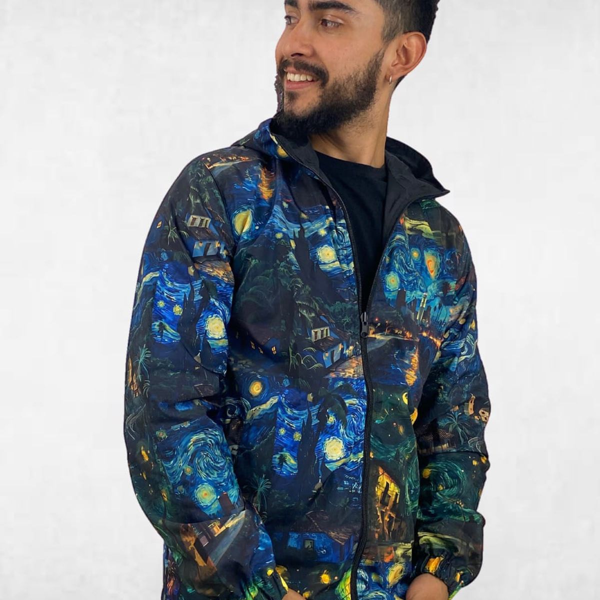 CO TRENDS - Chaqueta Doble Face Van Gogh Impermeable Diseño Exclusivo