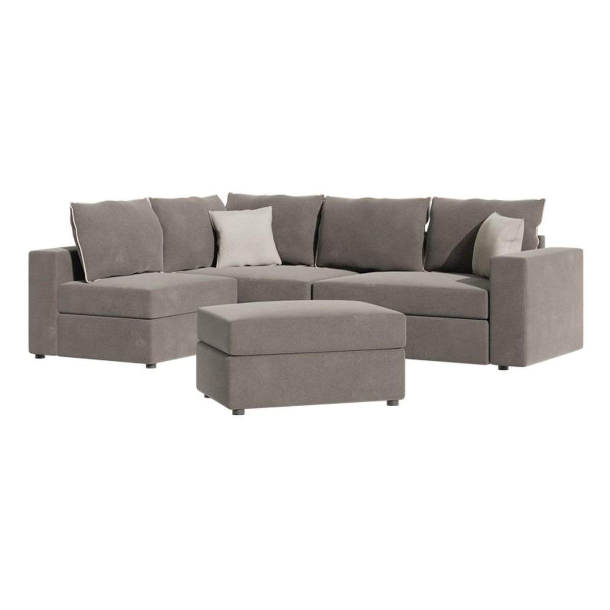 GENERICO - Juego de Sala Modular London  200 x 180 x 70 cm Tela Lino Gris