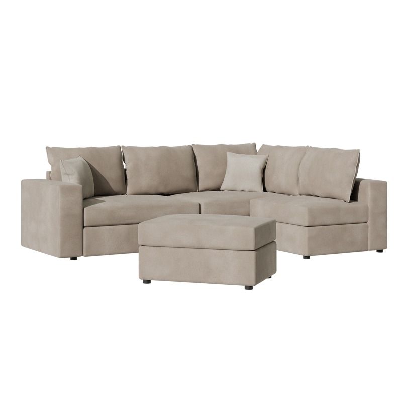GENERICO - Juego de Sala Modular London Beige  200 x 180 x 70 cm Tela Lino