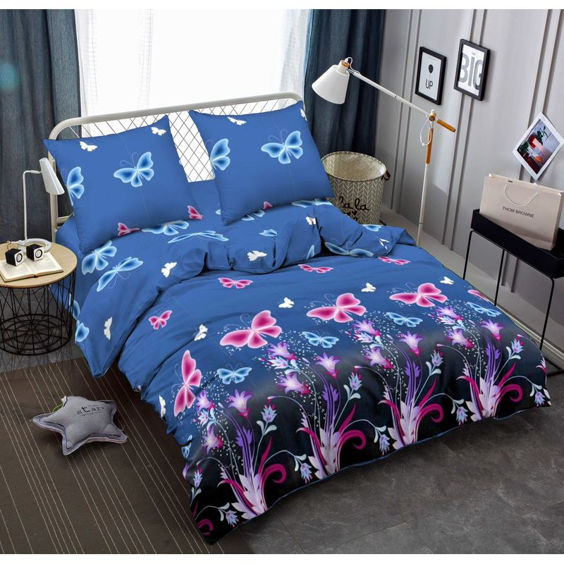 SIRENITAS - Juego de sabanas Cama King Azul Mariposa
