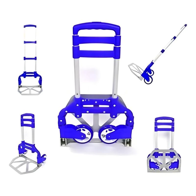 GENERICO - Carretilla Plegable Multifuncional 80kg Incluye Pulpo azul