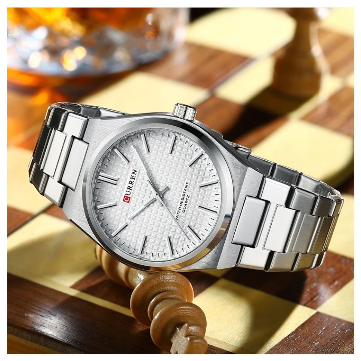 CURREN - Reloj CURREN 8439 Elegante Para Hombre - Blanco