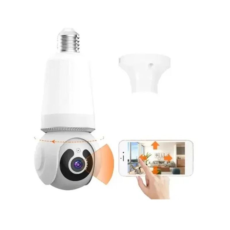 AMERICAN GENERICS - Cámara IP Bombillo con Lámpara  App V380  Visión 360° y Audio Bidireccional