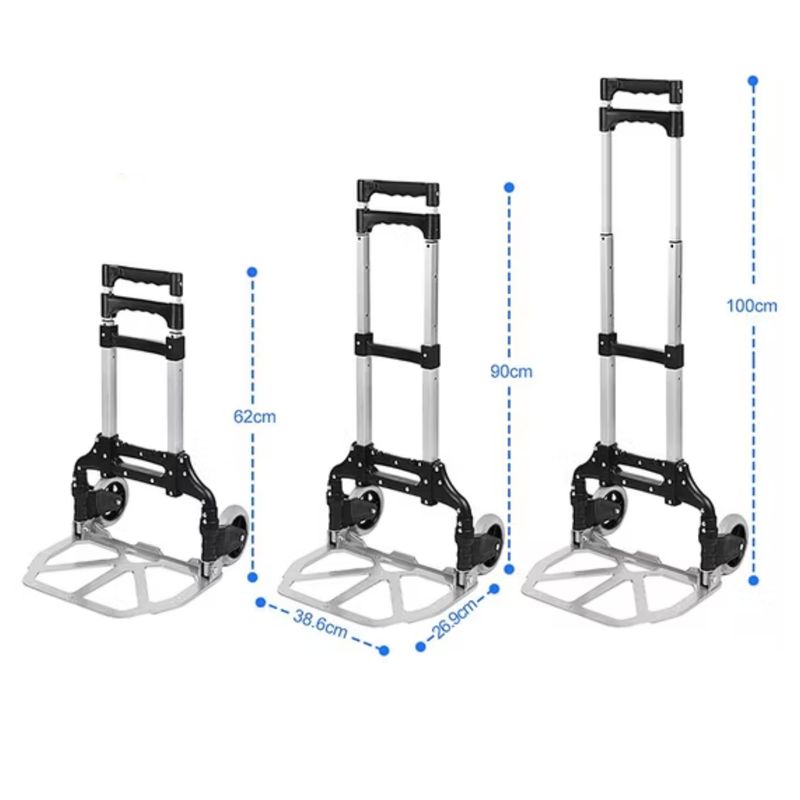 GENERICO - Carretilla Plegable Multifuncional 80kg Incluye Pulpo Negro
