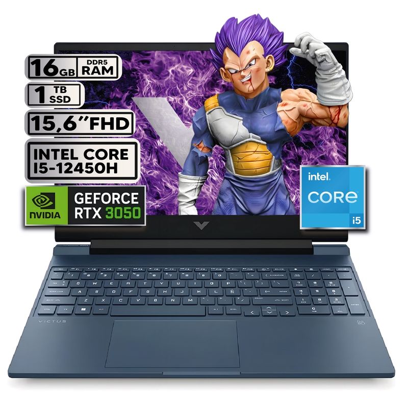HP - PORTÁTIL GAMER HP VICTUS INTEL CORE I5-12450H 16GB RAM 1TB SSD RTX 3050 4GB 15,6 FHD WINDOWS 11