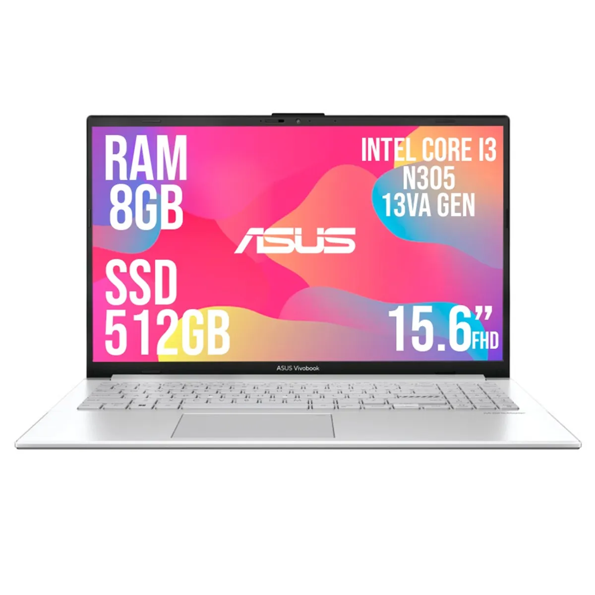 ASUS - PORTATIL ASUS VIVOBOOK GO 15 CORE I3 N305 SSD 512GB  RAM 8GB 15.6 FHD