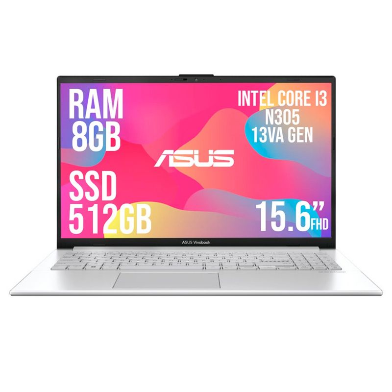 ASUS - PORTATIL ASUS VIVOBOOK GO 15 CORE I3 N305 SSD 512GB  RAM 8GB 15.6 FHD