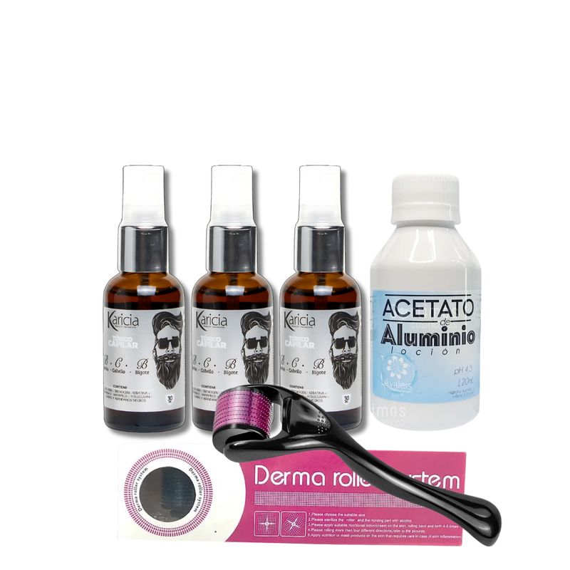 KARICIA - Barba desde cero con Capixyl  Kit para piel sensible + Dermaroller