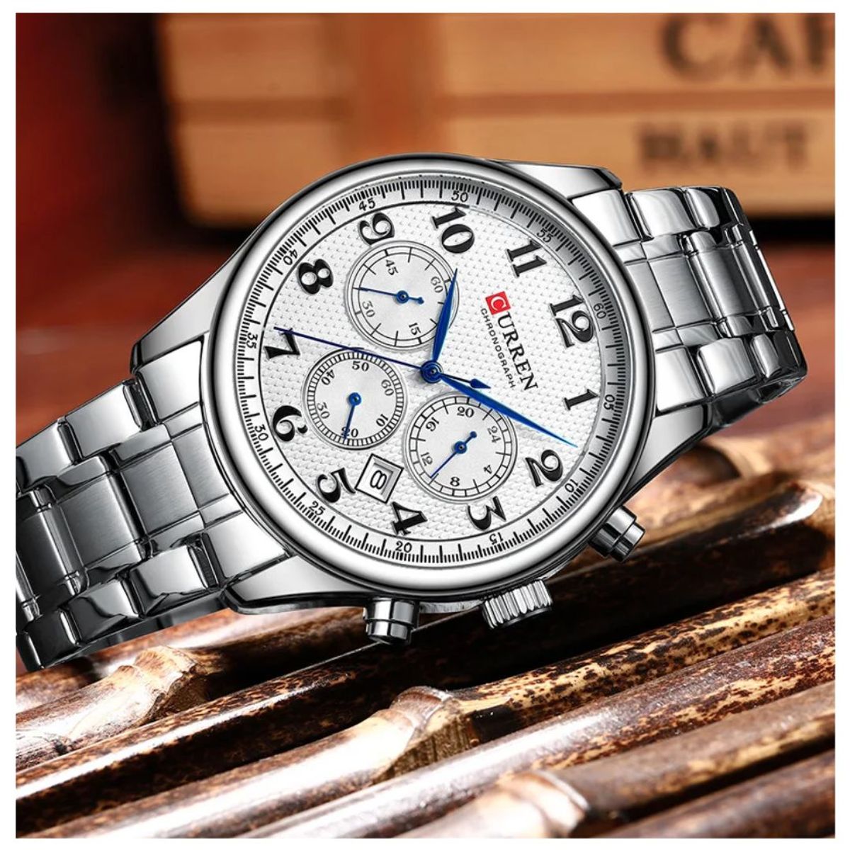 CURREN - Reloj CURREN Cronografo 8466 Para Hombre - Blanco