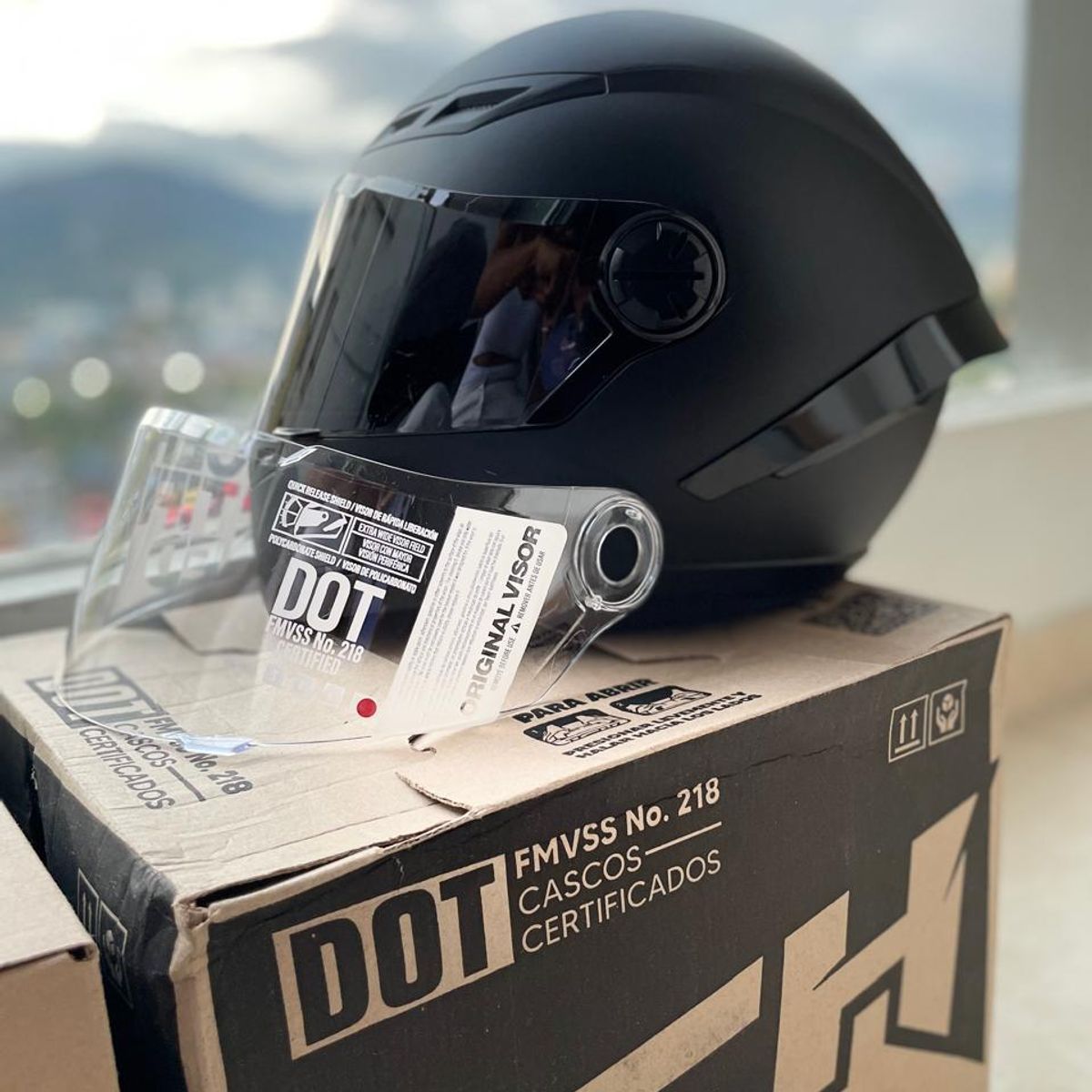 ICH - CASCO ICH 501 VISERA NEGRA Y TRANSPARENTE