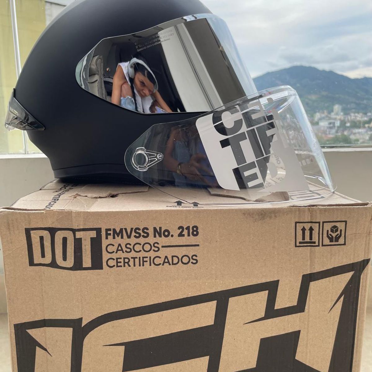 ICH - CASCO ICH 503 PLATEADA Y TRANSPARENTE