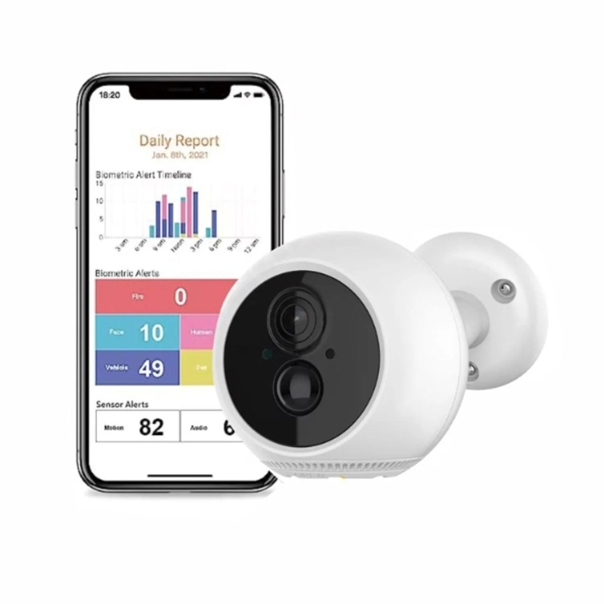 AMERICAN GENERICS - Cámara de Seguridad Recargable  App Tuya  Monitoreo Inteligente sin Cables