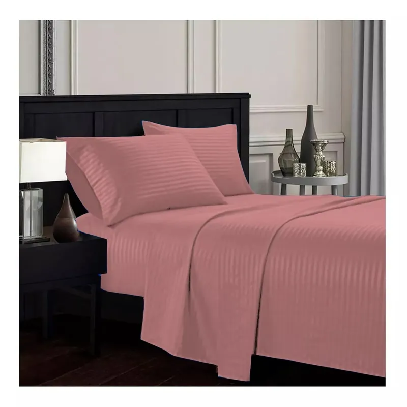 GENERICO - Juego De Sabanas 30cm palo de rosa - Planchado Permanente 600h