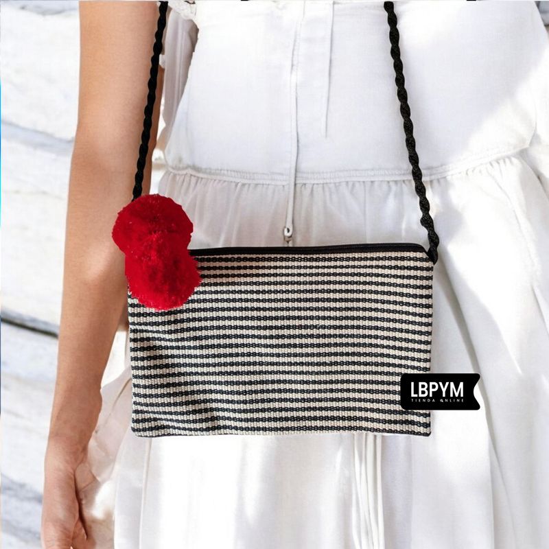 GENERICO - Bolso mujer artesanal con pom pom