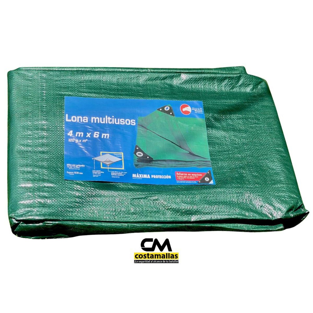 GENERICO - Lona Multiusos Impermeables verde 4m x 6m