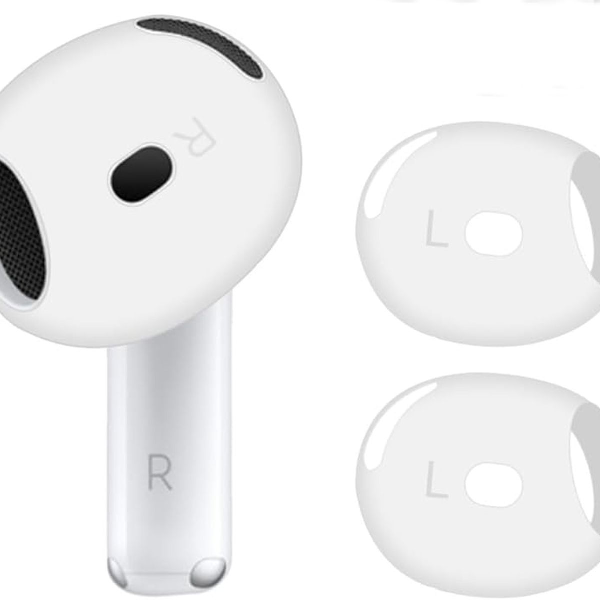 GENERICO - Soporte Antipérdida Slim Para AirPods 4 de Apple Blanco Par