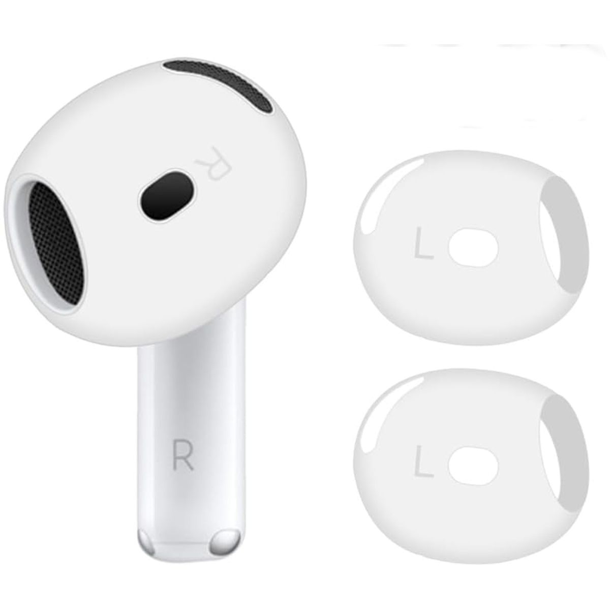 GENERICO - Soporte Antipérdida Slim Para AirPods 4 de Apple Blanco Par