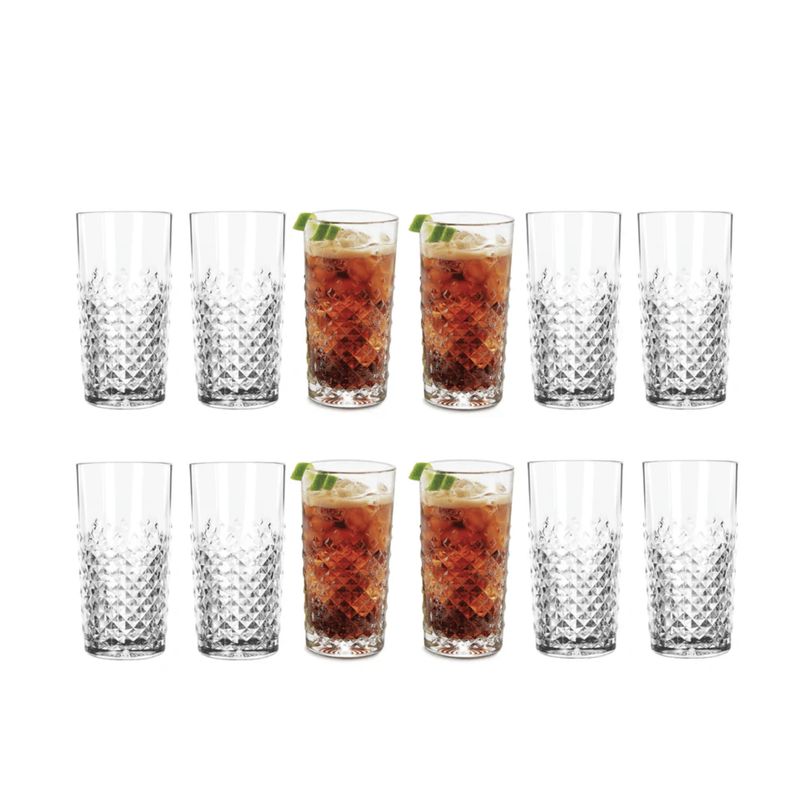LIBBEY - Set x12 Vasos Largos Carats 410 ml – Vidrio