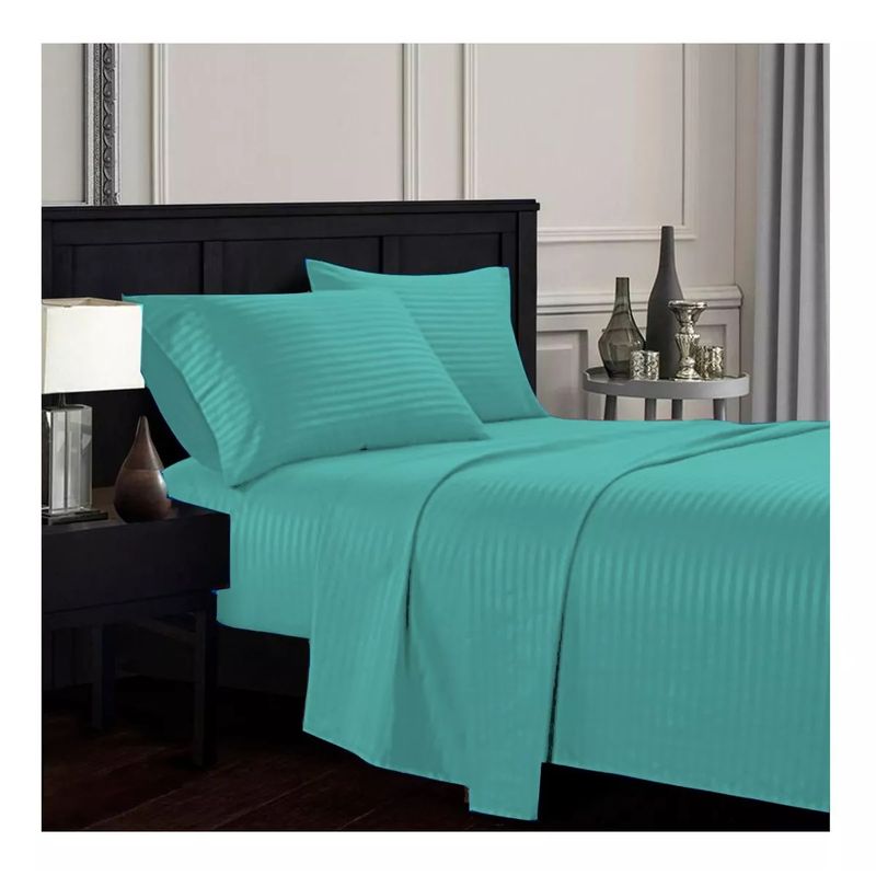 GENERICO - Juego De Sabanas Sencilla 30cm menta - Planchado Permanente 600h