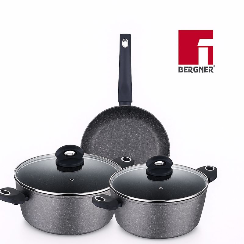BERGNER - Set 5 Pzs Orion: Ollas y Sartén Antiadherente en Aluminio Fundido
