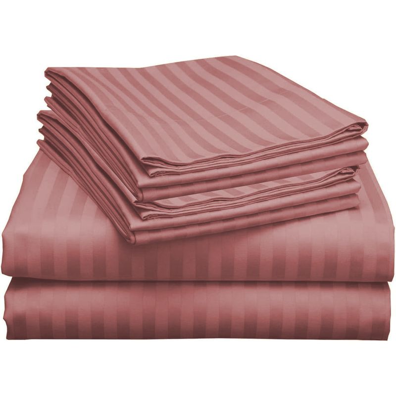 GENERICO - Juego De Sabanas Doble 30cm palo de rosa - Planchado Permanente 600h