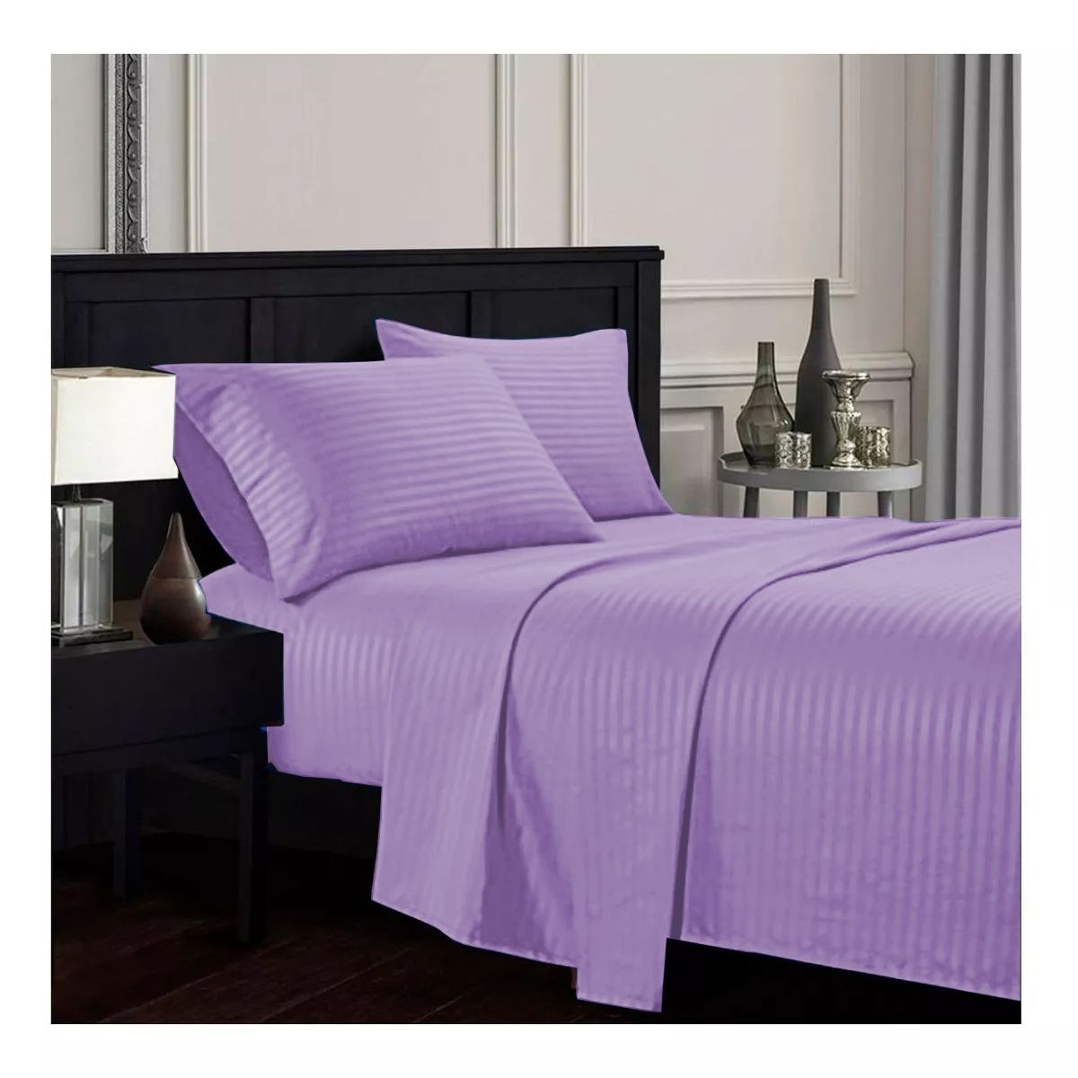 GENERICO - Juego De Sabanas Doble 30cm LILA - Planchado Permanente 600h