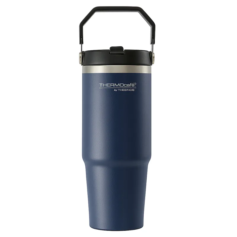 THERMOS - Mug Térmico Azul 880ml Acero Inox con Tapa y Pitillo