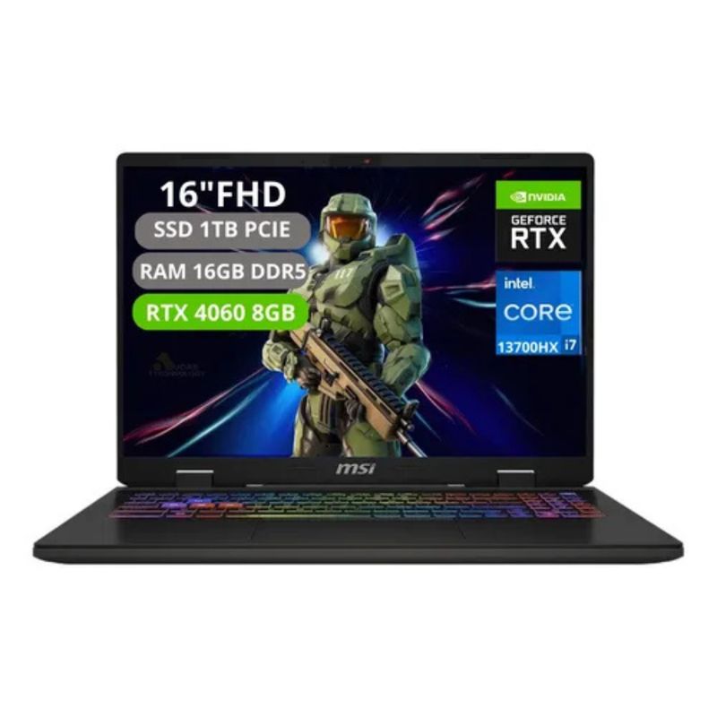 MSI - PORTATIL MSI SWORD 16 HX CORE I7 13700HX RAM 16GB SSD 1TB RTX 4060 8GB 16" FHD