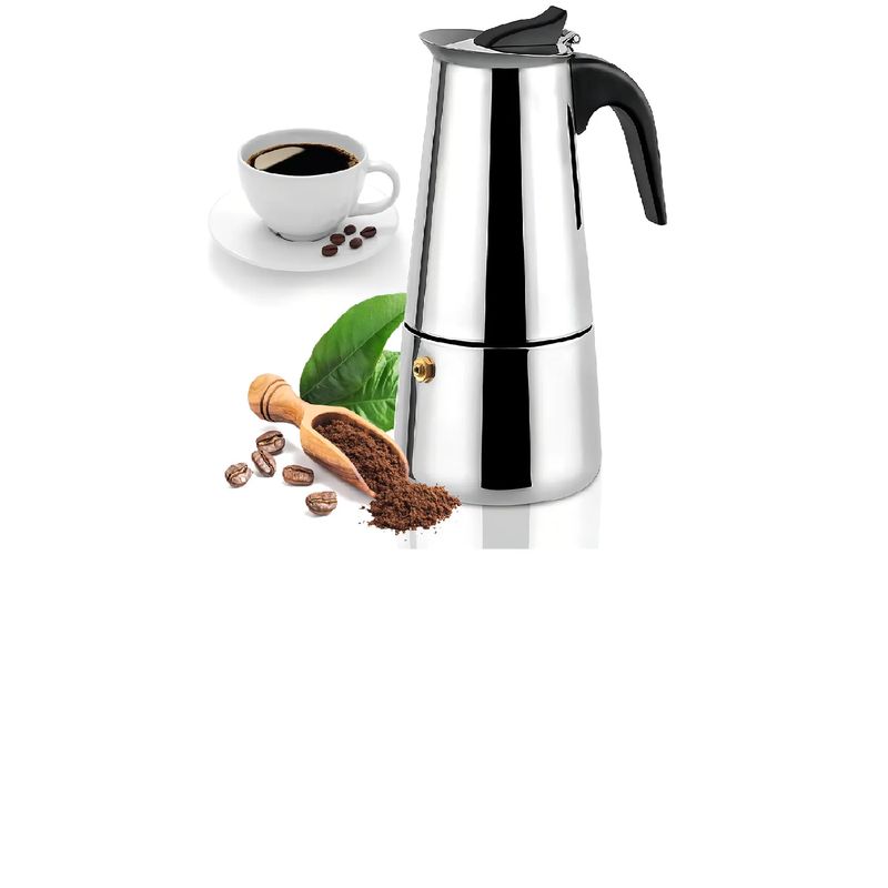 SKY - Cafetera Italiana Espresso Maker Acero Quirurgico 9 Tazas