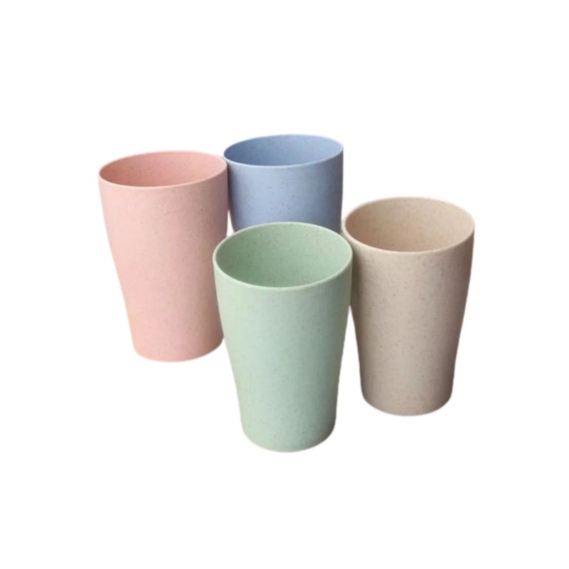 GENERICO - Set Vasos Ovalados X 4 Fibra De Trigo Ecológicos