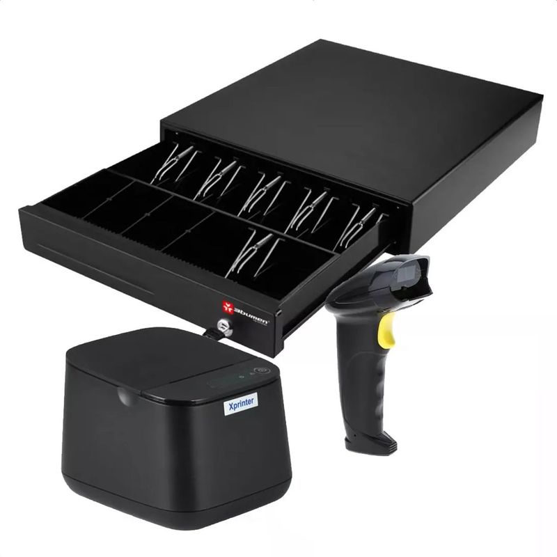 GENERICO - Combo Pos Cajón + Impresora 58mm + Lector Código De Barras
