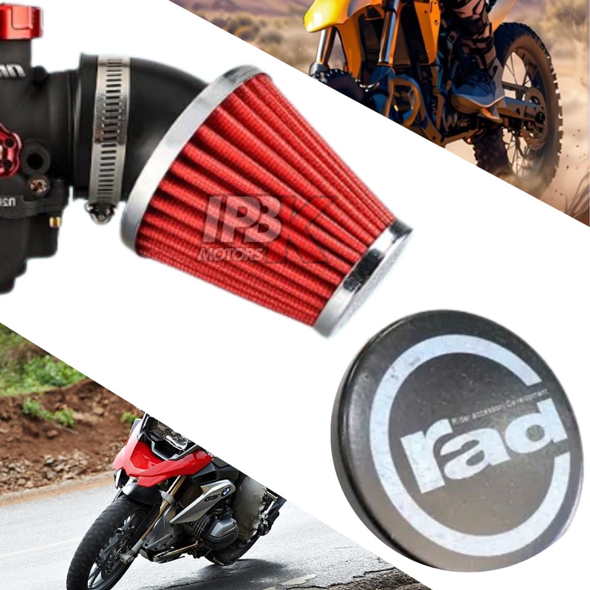 GENERICO - Filtro aire alto flujo moto universal repuesto lujo