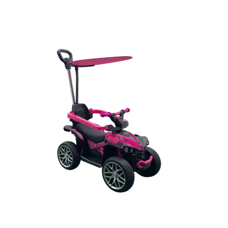 BEBESUNITA - Carro eléctrico Paseador Estilo Cuatrimoto Con control grande ROSADO