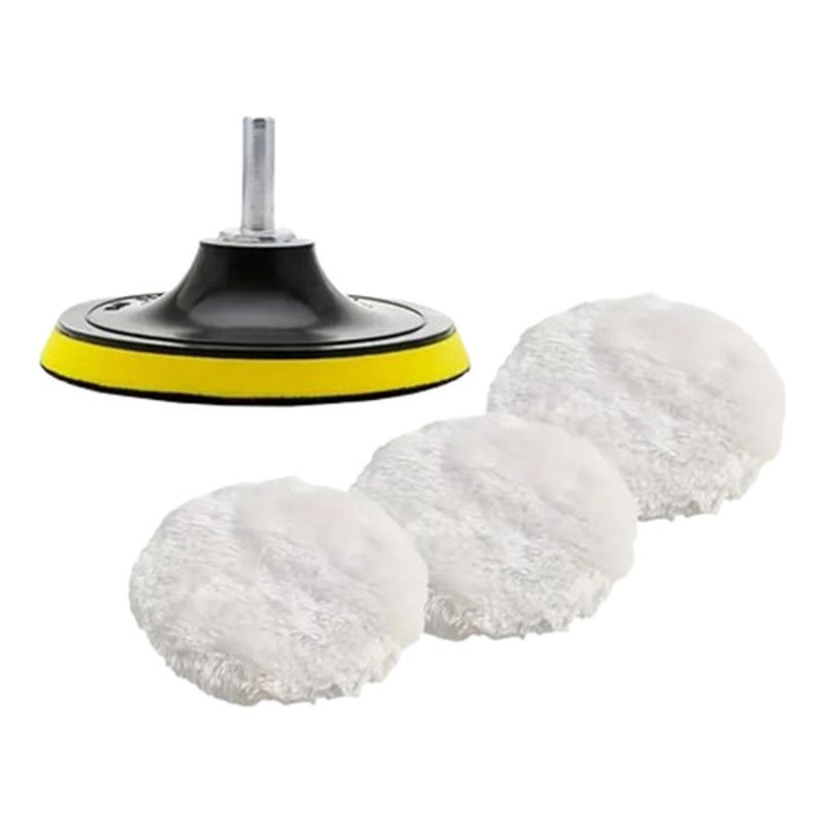 GENERICO - Kit Pomos Lana Felpa Pulir Polichar Brillar Taladro 5 Pcs