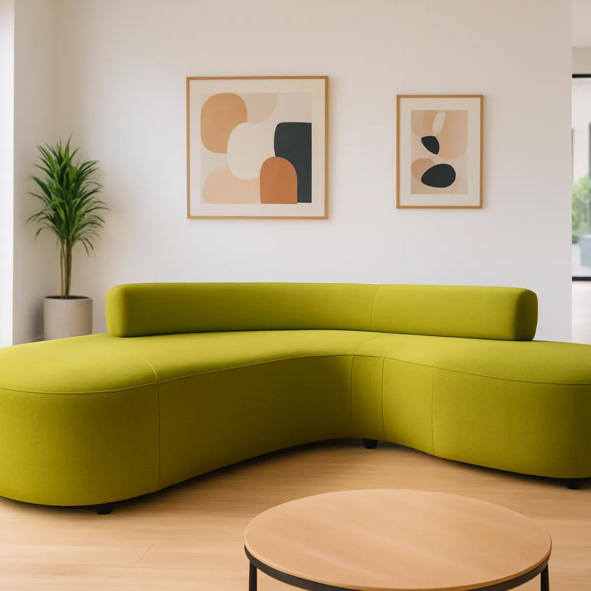 GENERICO - SOFA CURVO 3 PUESTOS VERTIGO VERDE