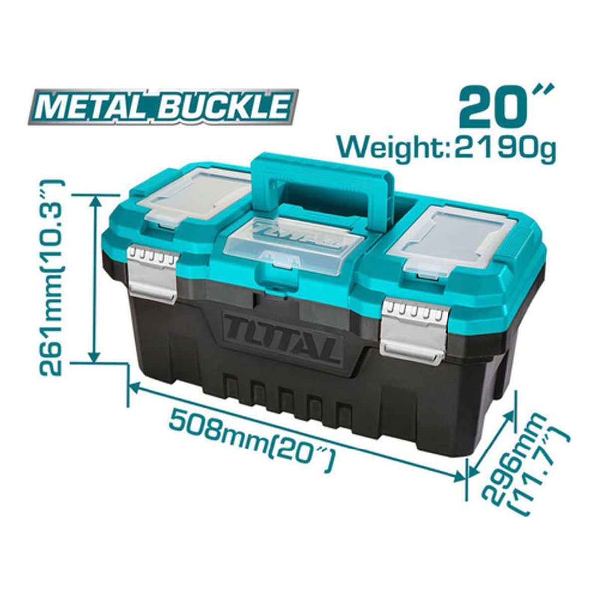 TOTAL - Caja Herramienta 20 Plastica Cierre Metalico Total