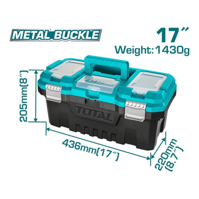 TOTAL - Caja Herramienta 17 Plastica Cierre Metalico Total
